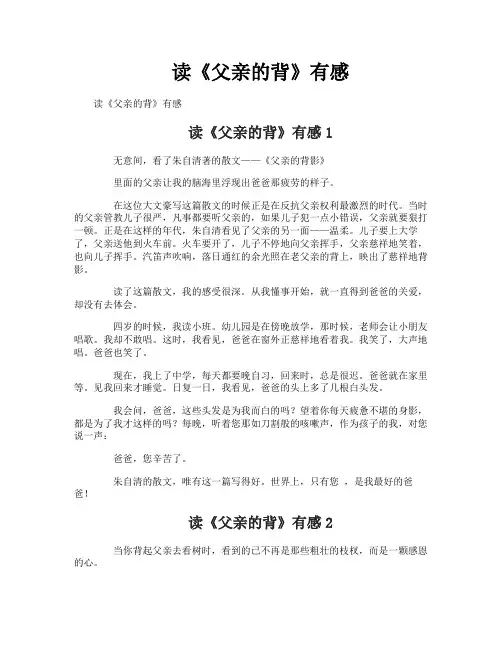 读《父亲的背》有感