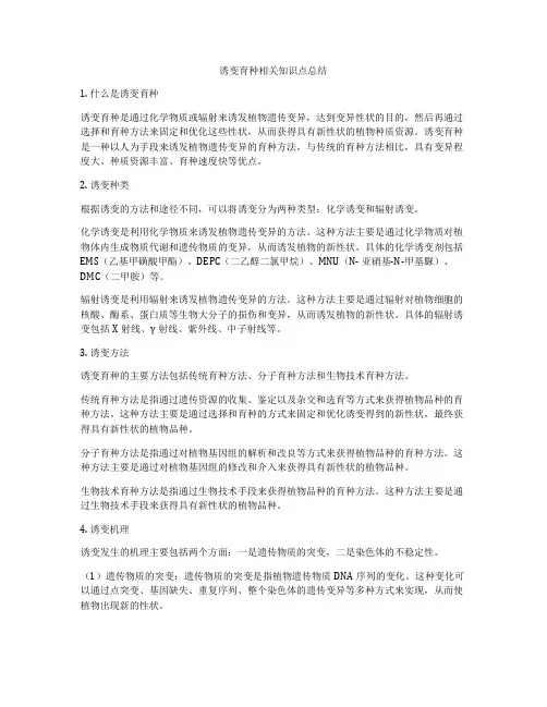 诱变育种相关知识点总结