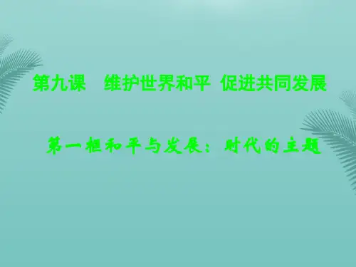 【全版】维护世界和平课件(政治生活)推荐PPT
