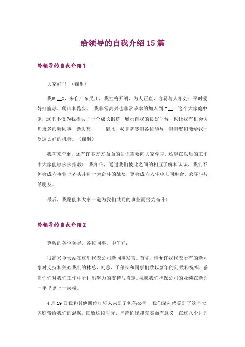给领导的自我介绍15篇