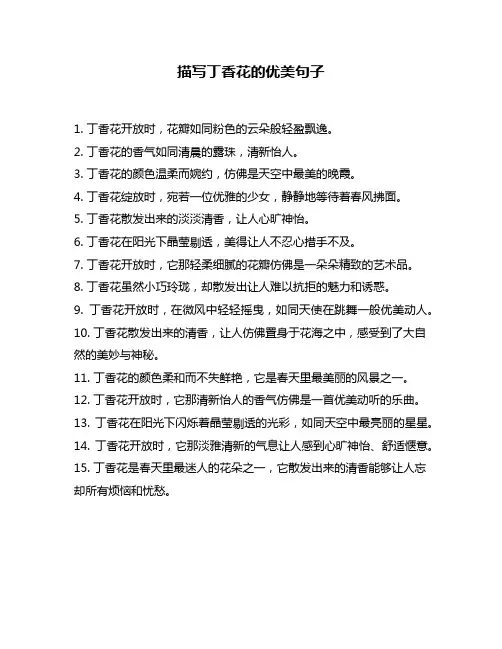 描写丁香花的优美句子