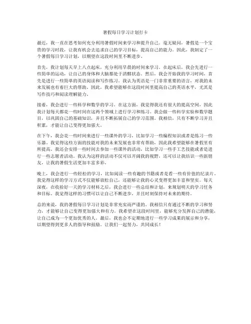 暑假每日学习计划打卡