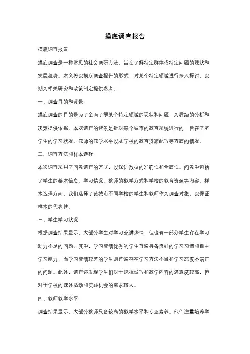 摸底调查报告