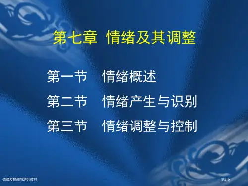 情绪及其调节培训教材
