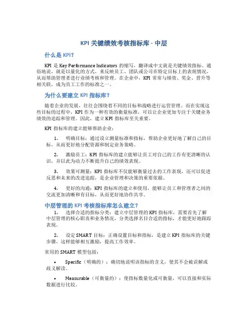 KPI关键绩效考核指标库-中层