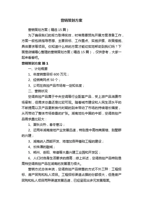 营销策划方案