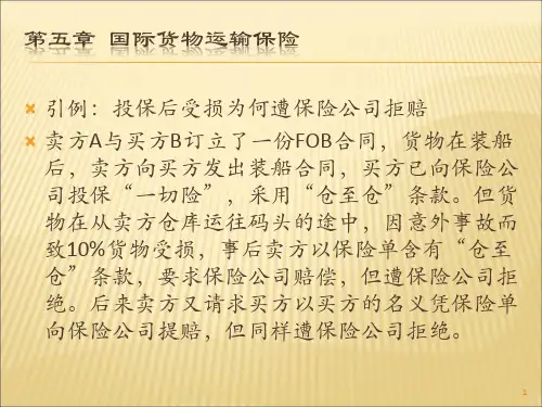 国际货物运输保险概述ppt课件