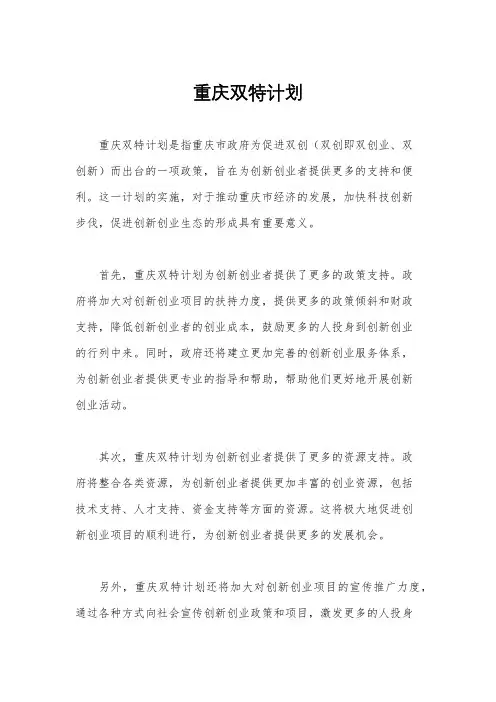 重庆双特计划