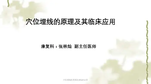 穴位埋线的原理及其临床应用ppt课件