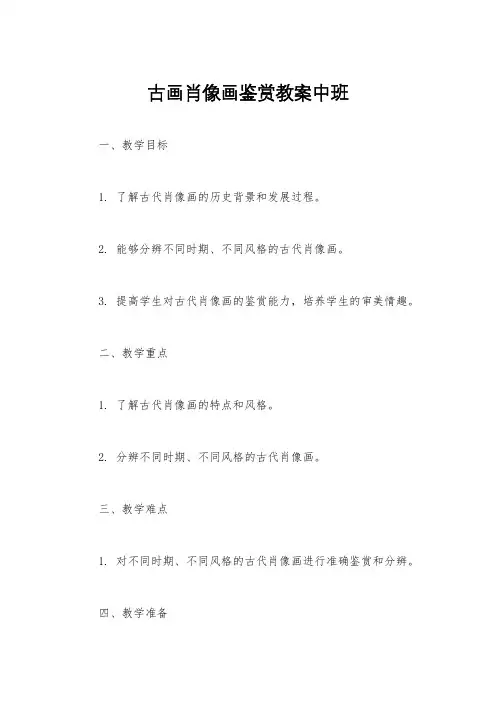 古画肖像画鉴赏教案中班