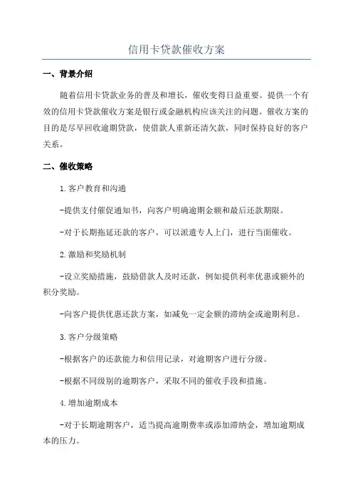 信用卡贷款催收方案