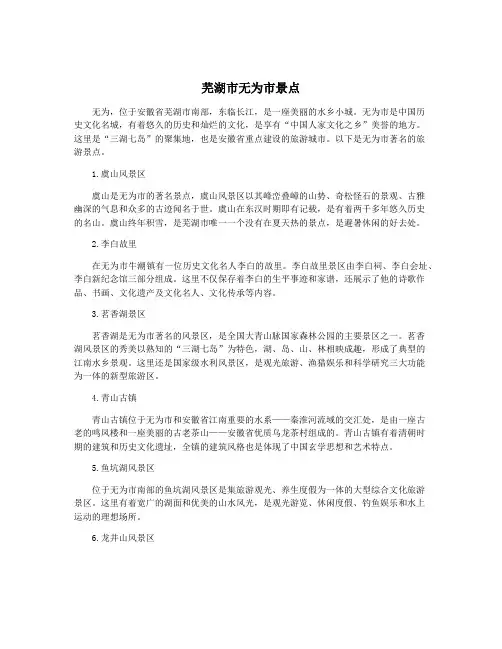 芜湖市无为市景点