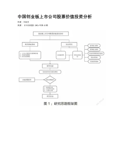 中国创业板上市公司股票价值投资分析