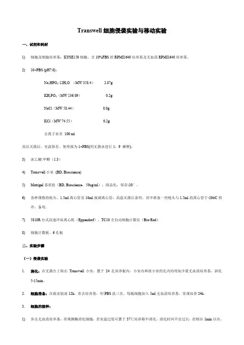 Transwell试验方法