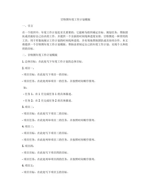 甘特图年度工作计划模版