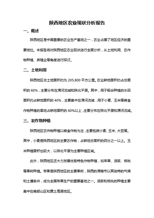 陕西地区农业现状分析报告