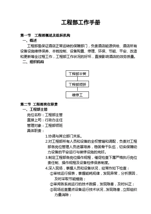 酒店工作手册-工程部工作手册