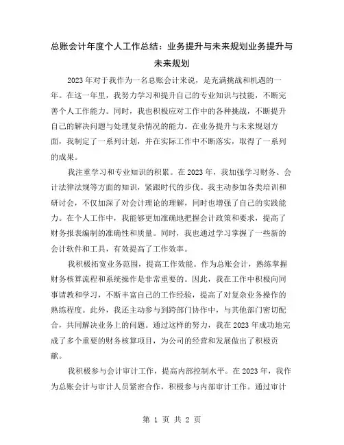 总账会计年度个人工作总结：业务提升与未来规划