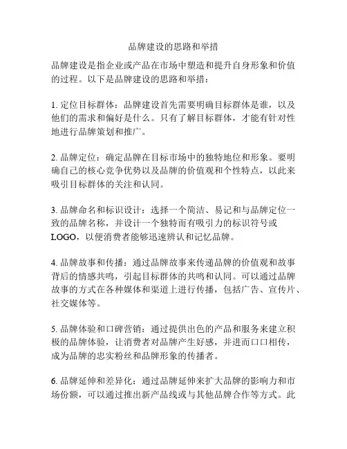品牌建设的思路和举措