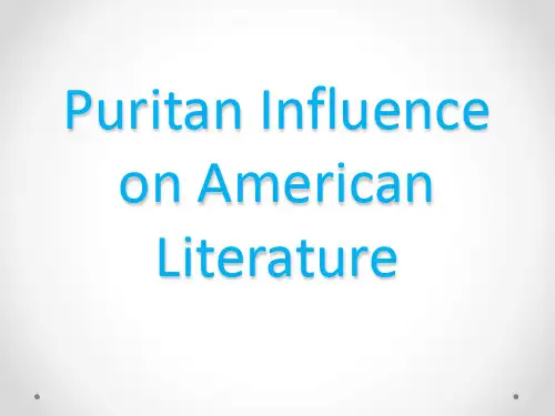 Puritan Influence on American Literature