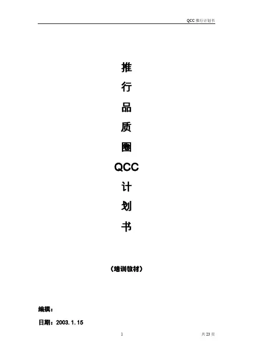 2019年推行QCC计划书