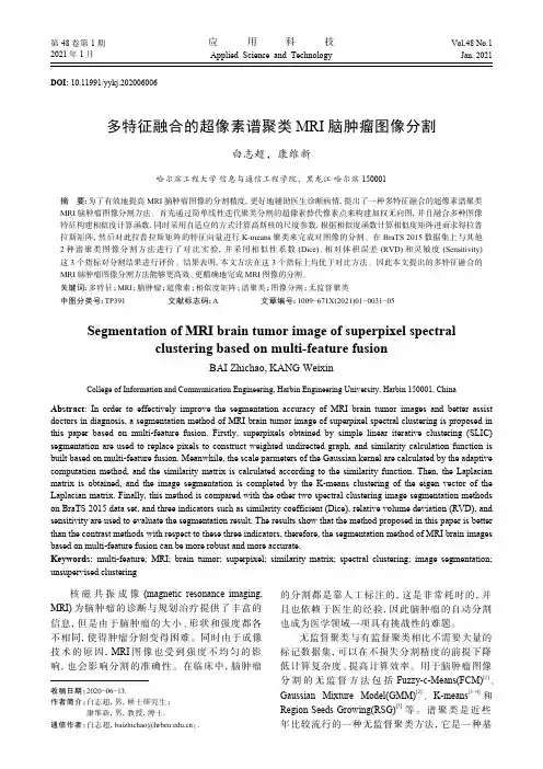 多特征融合的超像素谱聚类MRI脑肿瘤图像分割