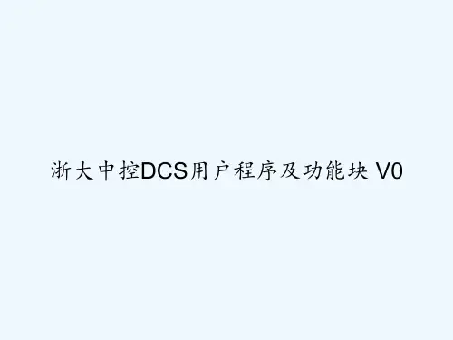 浙大中控DCS用户程序及功能块 V0 PPT