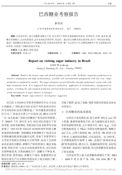 巴西糖业考察报告_廖维政