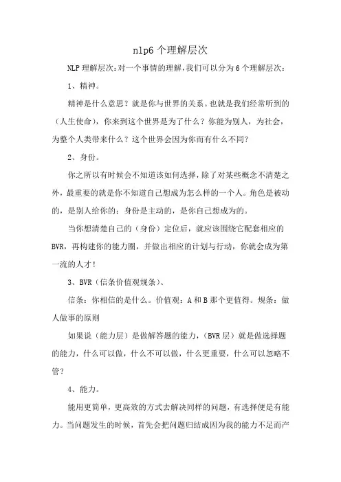 nlp6个理解层次