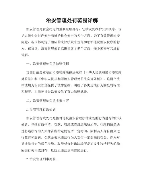 治安管理处罚范围详解
