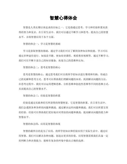 智慧心得体会