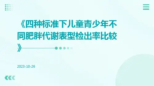 四种标准下儿童青少年不同肥胖代谢表型检出率比较