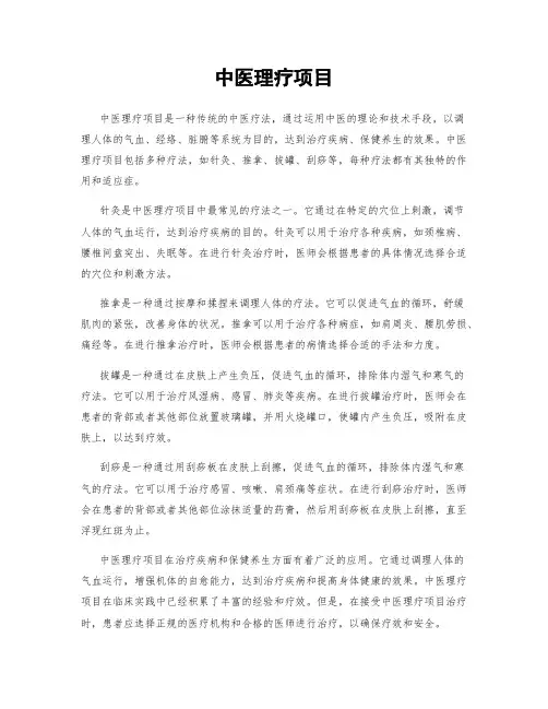 中医理疗项目
