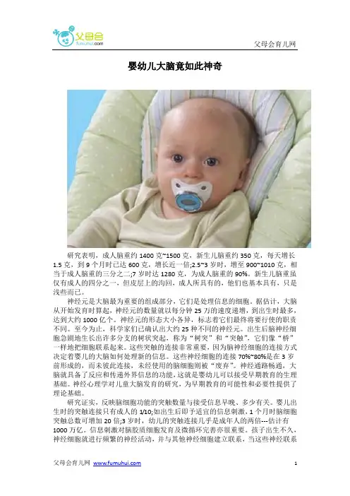婴幼儿大脑竟如此神奇(word)