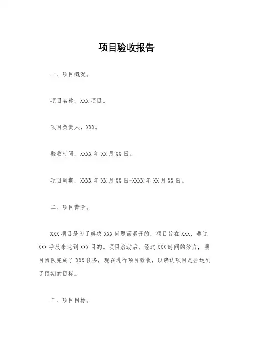 项目验收报告