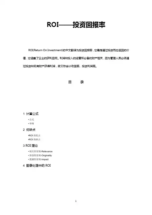 ROI——投资回报率