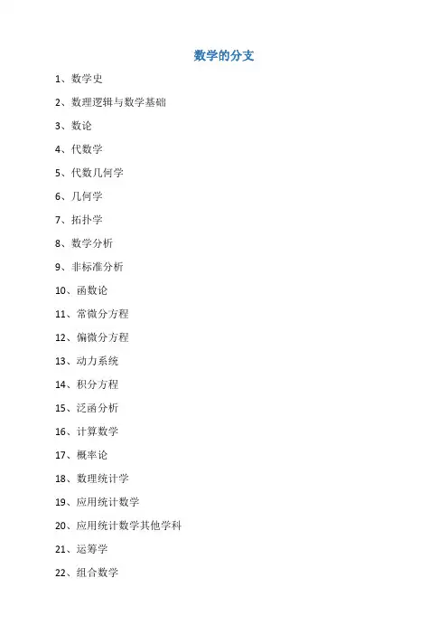 数学的分支
