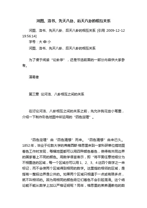 河图、洛书、先天八卦、后天八卦的相互关系