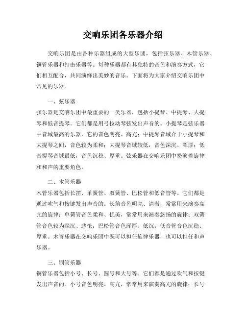 交响乐团各乐器介绍