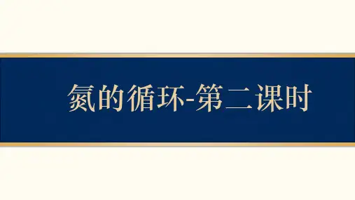 3.3氮的循环-第二课时 课件 高一化学鲁科版(2019)必修第一册
