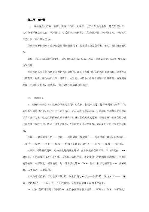 麻的种类：苎麻