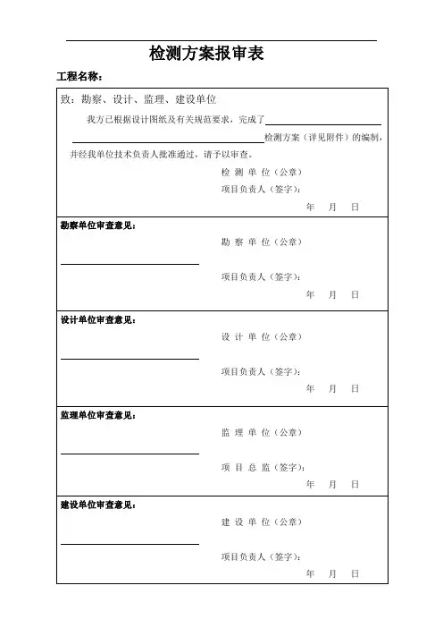 检测方案报审表(最新)