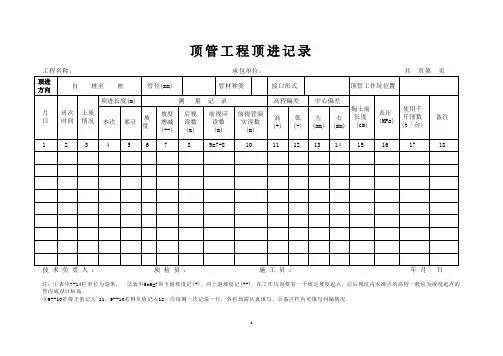 2-5顶管穿越工程记录表格