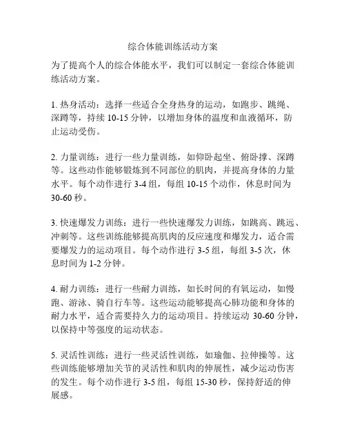 综合体能训练活动方案