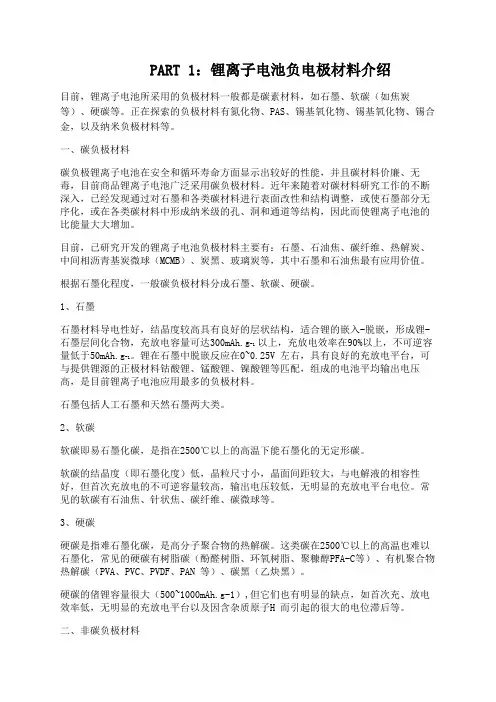 【浓缩】锂离子电池负极材料报告