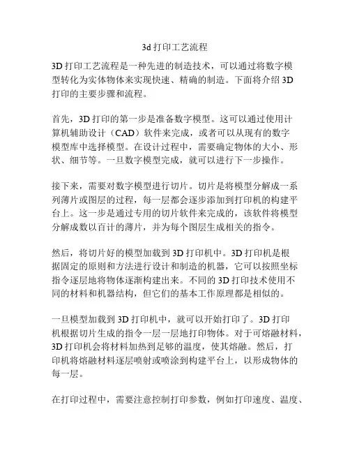 3d打印工艺流程