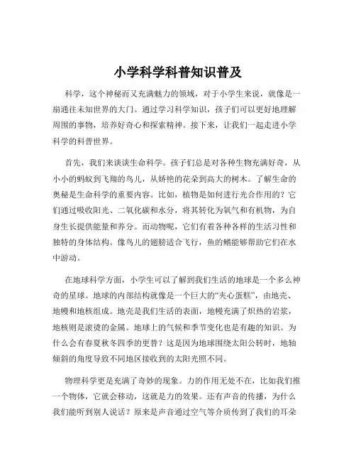 小学科学科普知识普及