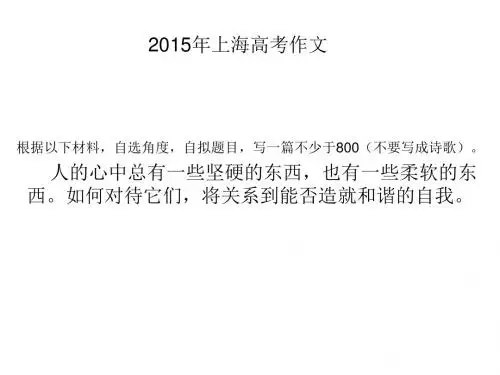 2015上海高考作文