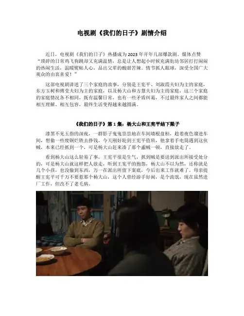 《我们的日子》第1集：杨大山和王宪平结下梁子