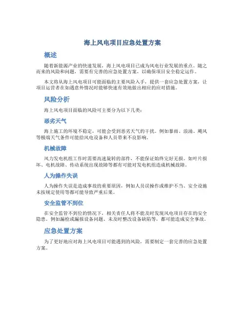 海上风电项目应急处置方案